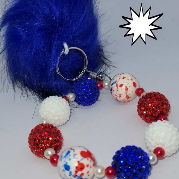 RHINESTONE AMERICANA WRISTLET KEYCHAIN!! 🇺🇲 - Picture 6 of 7